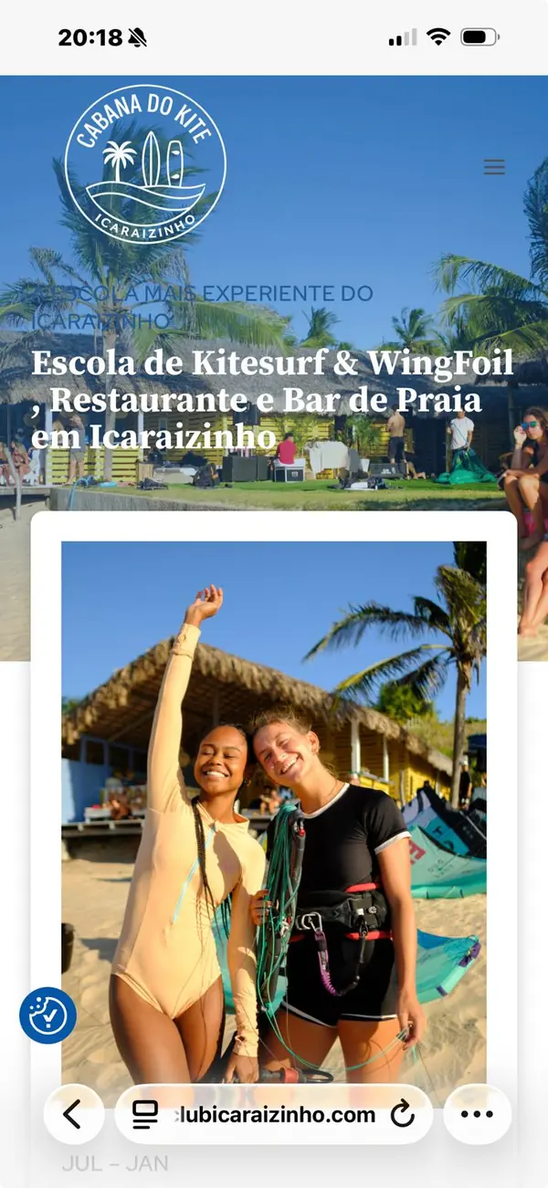 Kite Club Icaraizinho — site, versão mobile