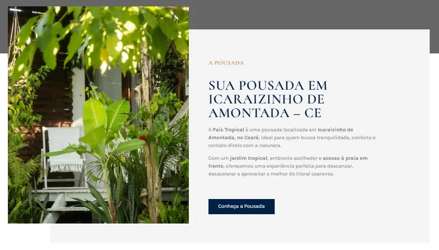 País Tropical — site, versão desktop