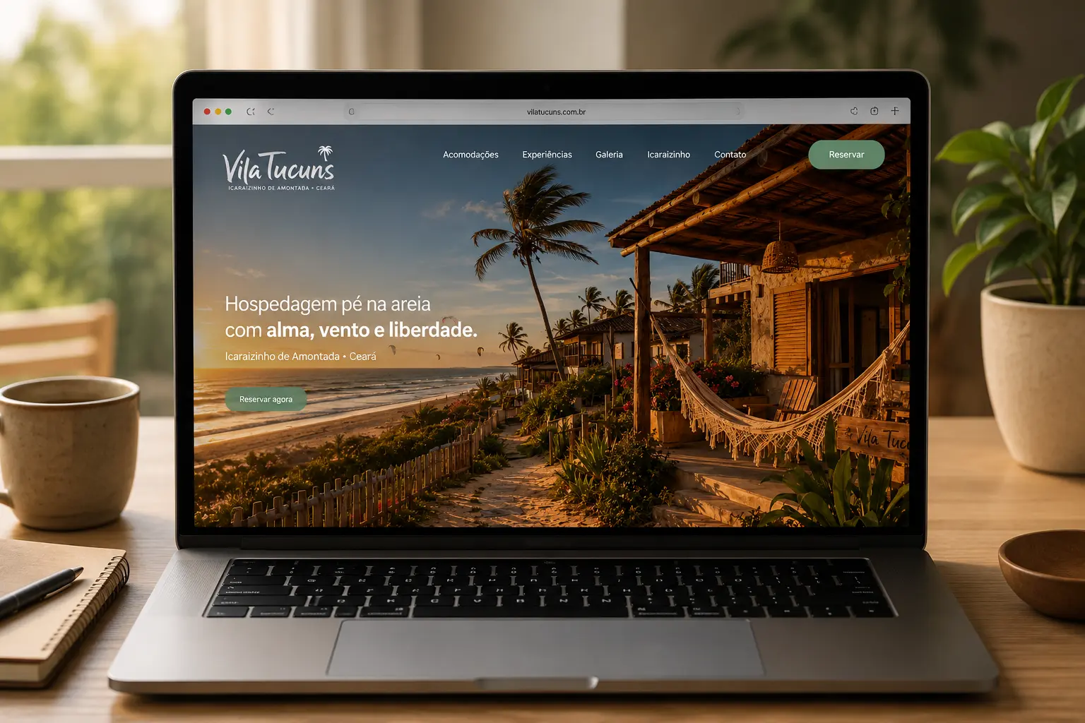 Site Pousada Vila Tucuns no MacBook